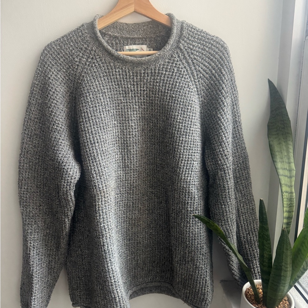 Rolled Collar Crewneck Sweater